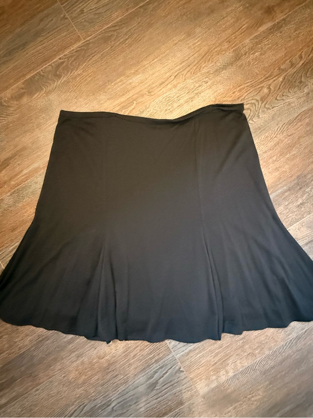 Ann Taylor Black Flare Silk Knit Skirt